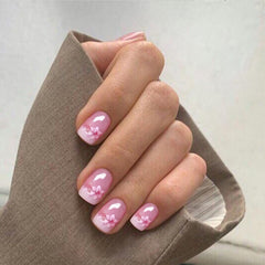 YOSOMMK nails with bling sequins detail add subtle sparkle for party looks.