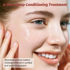 YOTOCK Collagen Night Wrapping Mask applying with brush to cheeks and forehead