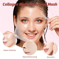 YOTOCK Collagen Night Wrapping Mask peel-off texture ready to set for easy removal