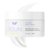 YOUN Beauty Retinol Body Creme bottle shown with premium packaging and hydration benefits