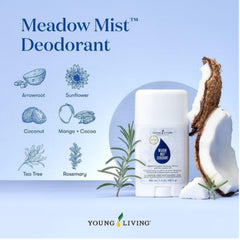 Young Living AromaGuard Meadow Mist deodorant ingredients with essential oils for fragrance