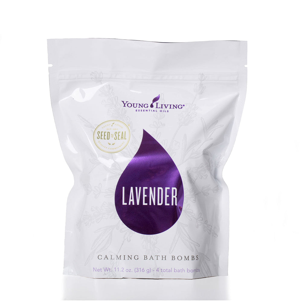 Young Living Lavender Calming Bath Bomb Pack offers a soothing, vegan bath treat.