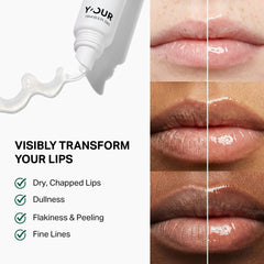 Y'OUR balm being applied to dry lips after outdoor exposure.