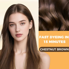 YOURTONE Chestnut Brown hair dye shampoo color coverage on fragile hair