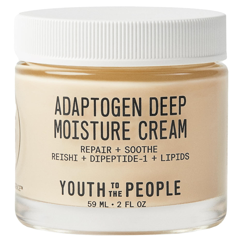 Youth To The People Adaptogen Skin Repairing Moisture Cream jar for fragrance-free hydration on sensitive skin