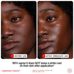 Youth To The People Youthscreen sunscreen application swirl, showcasing smooth texture for seamless blending.
