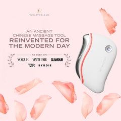 YOUTHLUX ProSculpt 8,000 rpm vibration aiding gentle facial massage and serum absorption.