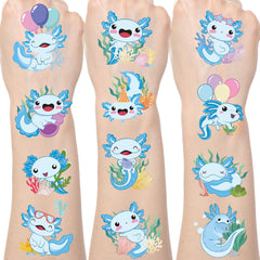 Yoyuspy blue axolotl tattoos sheets for festive party decor