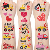 Yoyuspy valentines tattoos eight sheets featuring I Dig You designs for party decor