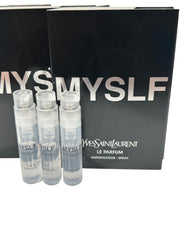 YSL Myslf Le Parfum trial vials ideal for quick scent tests while traveling