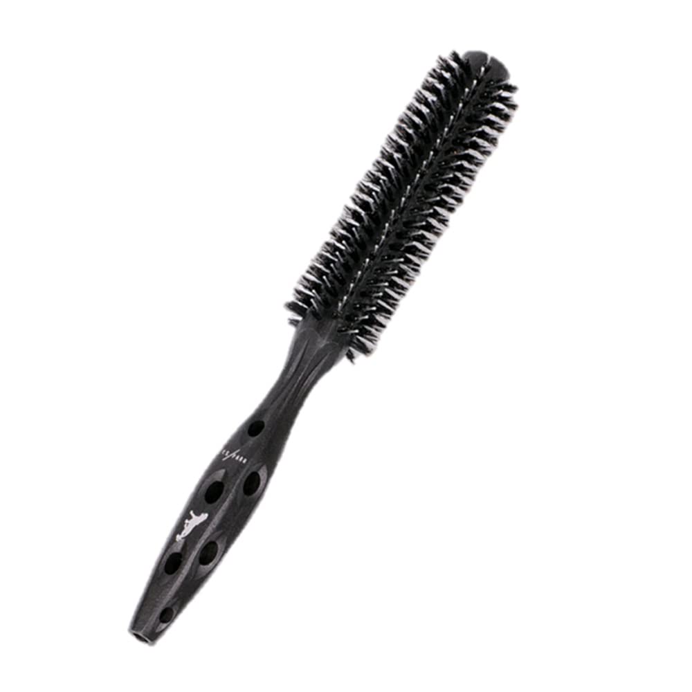 YS PARK YS490 black carbon tiger brush front view for effortless detangling