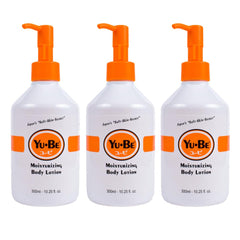 Yu-Be Body Lotion pump bottle delivers fast absorption for dry, sensitive skin.