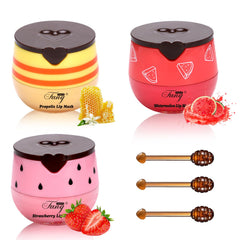 YU KUI LX bee balm honey pot on a vanity, delivering rich hydration for dry lips.