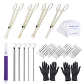Yuelong 42-piece piercing kit with mixed needles and clamps for practice