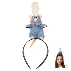 YUESE rat chef headband close-up for festive kitchen costume use.