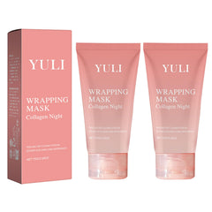 YULI Collagen Night Wrapping Mask applying evenly with brush for a pampering routine
