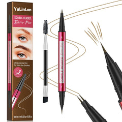 YulinLon double-headed brow pen tip delivers ultra-fine, natural-looking strokes.