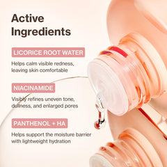 YUMU Licorice Relief Toner bottle highlighting niacinamide for tone balance and oil control.