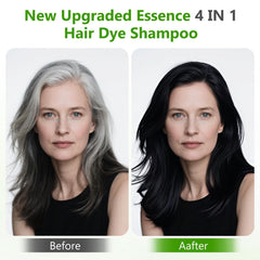 Applying YUOLITA 4-in-1 colors gray strands evenly.