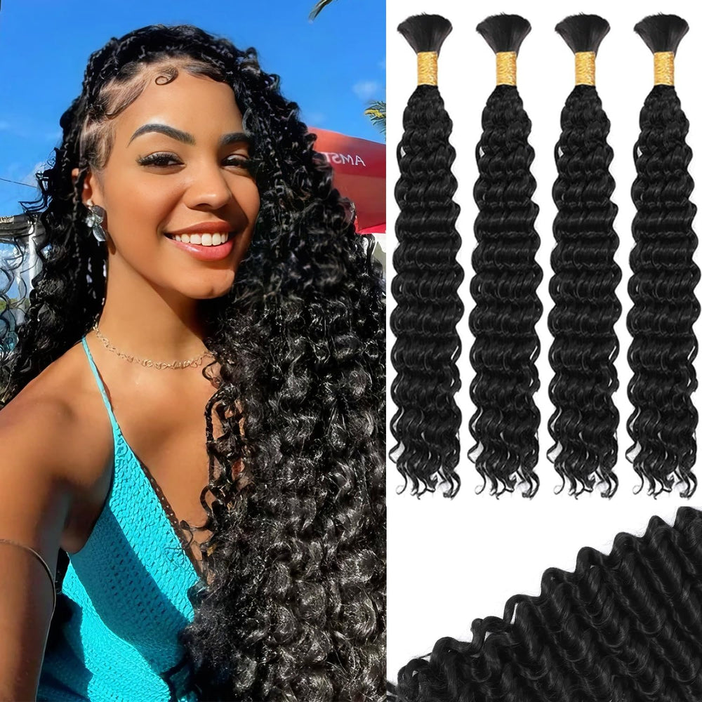 YUUYEE human braiding hair mix curls 20-inch, for soft, natural-feel braids.