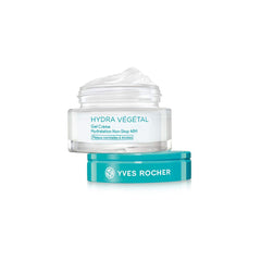 Yves Rocher Hydra Vegetal gel cream applied in morning routine for refreshing skin.
