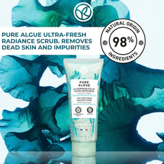 After-use radiant skin with Yves Rocher Pure Algue formula and botanicals