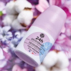 Close-up of the Yves Rocher roll-on applicator delivering smooth underarm coverage