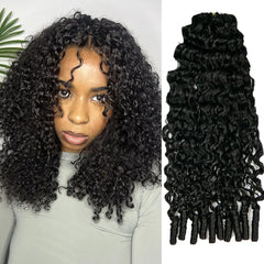 YWIGS Water Curly crochet bundle showing Burmese curls for natural blend.
