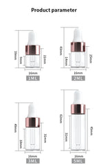 YYNGJCK clear glass bottles with rose gold caps for quick content identification