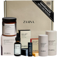 ZAAINA face serum from the care package for daily skin nourishment.