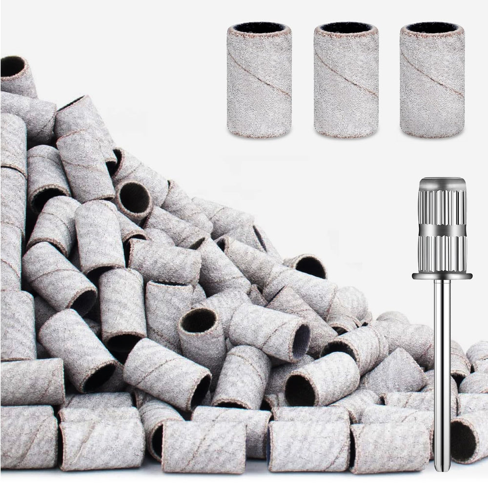 ZABOUL 120pcs nail drill bits and sanding bands, 240 grit, grey finish