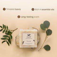 ZÆT Chamomile Soap Bar 8-Pack creamy lather leaves skin smooth after washing.