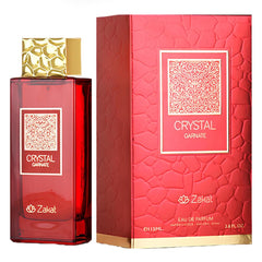 Zakat Crystal Garnate bottle shot, premium women's perfume for elegant evenings.