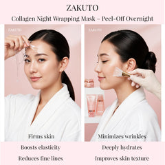 ZAKUTO Collagen Wrapping Mask brush enables even application for a smoother finish.