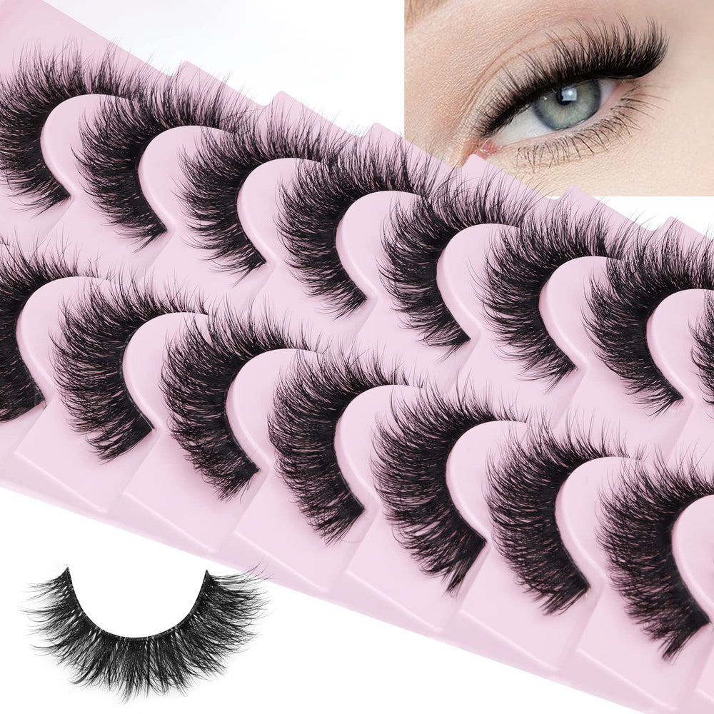 Zanlufly cat eye mink lashes with natural wispy fibers for a subtle lift.
