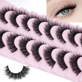 Zanlufly cat eye mink lashes with natural wispy fibers for a subtle lift.