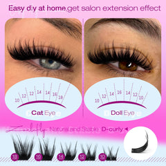 ZANLUFLY D-curly lash clusters lift and open the eye naturally.