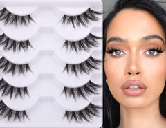 Zanlufly Half Lashes closeup stems show slender fibers for a seamless look.