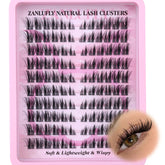 Zanlufly lash clusters in fox ear style for dramatic fox-eye definition.