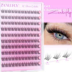 ZANLUFLY pre glued lashes offer easy, glue free daily wear.