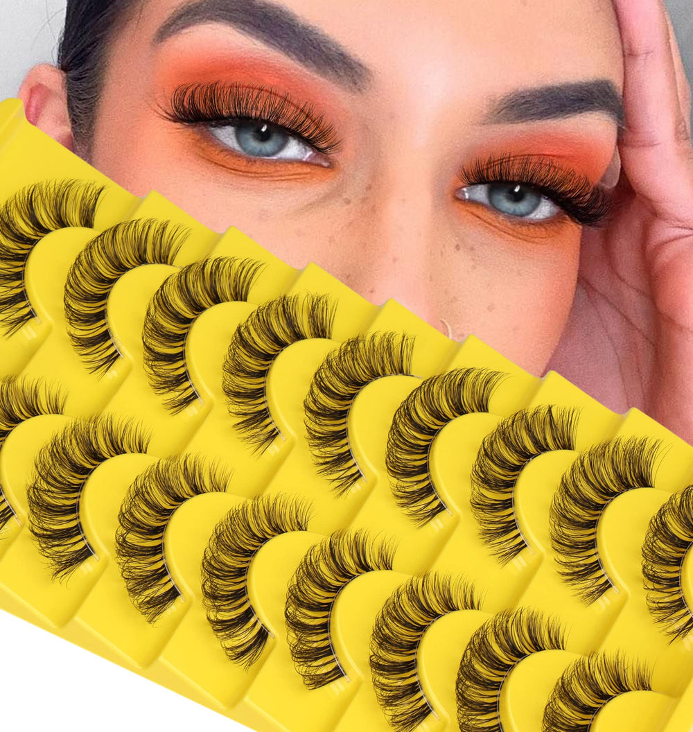 zanlufly Russian Strip Lashes D Curl Cat Eye 6D lashes for dramatic lift