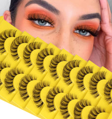 zanlufly Russian Strip Lashes D Curl Cat Eye 6D lashes for dramatic lift