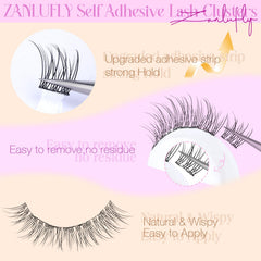 ZANLUFLY wispy C-curly lashes in 10mm for a soft eye blend.