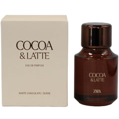 Zara Cocoa and Latte bottle front view displaying a luxurious gourmand fragrance.