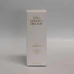 Zara Golden Decade packaging box emphasizes premium fragrance experience