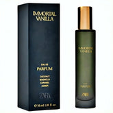 Zara Immortal Vanilla bottle viewed from the front, signaling a premium fragrance experience.