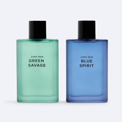 Zara Man Blue Spirit bottle pour, ideal for evenings with warm, modern notes.