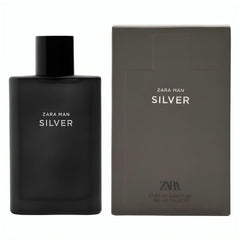 Zara Man Silver EDT bottle front view, ideal for day or night wear