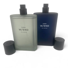 Zara W/END dual-time bottle, sleek design, ideal for day-to-night versatility.