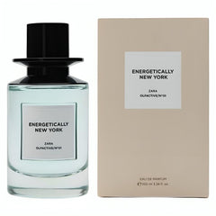 Zara Olfactive Nº01 Energetically New York EDP bottle close-up highlighting cardamom and jasmine for everyday wear.